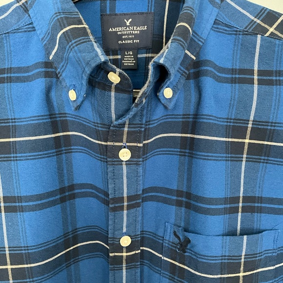 MEN’S AMERICAN EAGLE LONG SLEEVE BUTTONDOWN CASUAL SHIRT SIZE LARGE - Picture 2 of 4